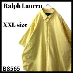 90s ラルフローレン ブレイク ギンガムチェック柄半袖シャツ イエロー XXL
