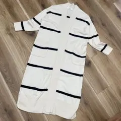 Mila Owen ミラ オーウェン薄手 ロングカーディガン ボーダー フリー