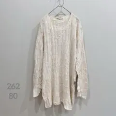CIVIDINI 【L】汚れあり★チヴィディーニ シルク混 ケーブル編みニットのサムネイル