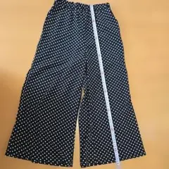 水玉模様 ワイドパンツ ゴムウエスト