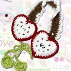 イヤーマフ/りんご/y2k/ウィッシュコア/ハンドメイド/即購入可/リクエスト可