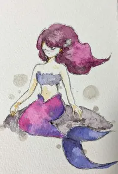 人魚【手描き】【オリジナル】【イラスト】自作イラスト