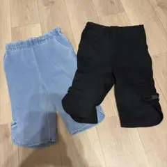 プティマイン　ボトムス 2点セット（ライトブルー・ブラック）