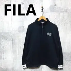 FILA フィラ メンズ ハーフZIPスウェットトレーナー L ブラック