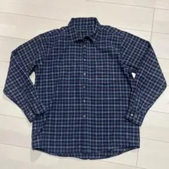 FRE.S.C.O ネイビー系チェック 長袖シャツ LLサイズ