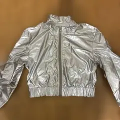 メタリックシルバー ブルゾン ジャケット M