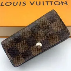 鑑定済み ルイヴィトン ミュルティクレ4 キーケース ダミエエベヌ キーホルダー