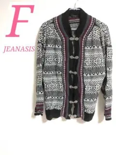JEANASIS ジーナシス メタルフック チロルカーディガン ブラック F