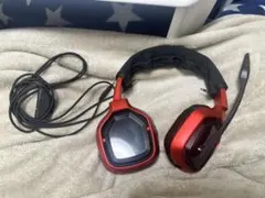 ゲーミングヘッドセット マイク付き レッド 有線