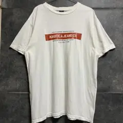90s nautica ノーティカ フロントロゴ プリントTシャツ L 古着