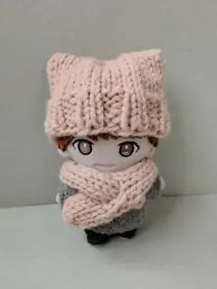 キスマイ ぬいぐるみ 衣装 ネコ耳 ニット帽 ピンク ぬい服