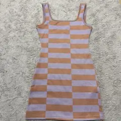 ROXY ボーダー ノースリーブ ワンピース パープル S 新品