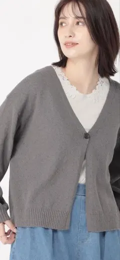 最終特価！studio CLIP 7ゲージブークレ カーディガン
