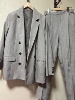 グレー ダブルブレスト　ジャケット　パンツ　セットアップ　スーツ