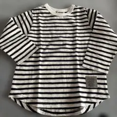 新品未使用　エフオーキッズ　ストライプ柄長袖カットソー 110 七分袖