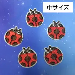 てんとう虫 刺繍 アイロンワッペン 天道虫 テントウムシ てんとうむし