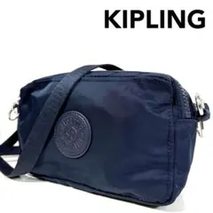 キプリング　ショルダーバッグ　ナイロン　美品　Wファスナー　2層