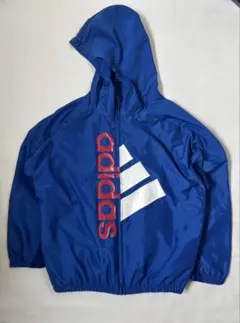 adidas フード付きジャケット 青　150