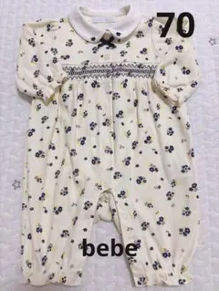 bebe 花柄ロンパース 70 長袖