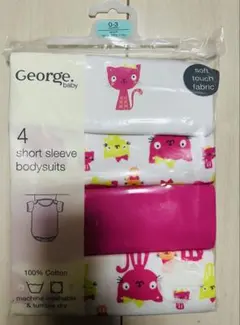 【新品 未使用】George baby 肌着　短袖4枚セット 0-3ヶ月