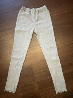 GITA リブ編みグレー スパッツ