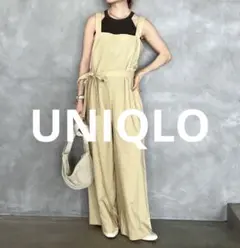 新品 ユニクロ UNIQLO リネンブレンド　 サロペット ベージュ M