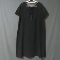 ズッカ コットン100% 半袖ワンピース チュニック 黒