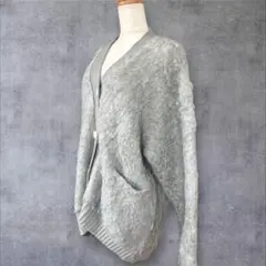 ★美品◆アダムエロペ◆ ファーニットVネックカーディガン