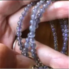 ラブラドライト(ピンク) ブレスレット　3連　ネックレス