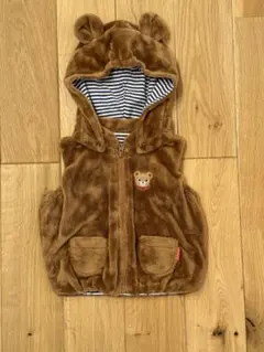 クマ耳フード付きブラウンアウター