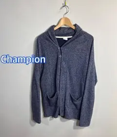 ◾️Champion チャンピオン◾️フルスナップネイビー霜降りカーディガン長袖:Lのサムネイル