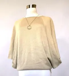 自由区 ドルマンニット カットソー ベージュ 日本製 40