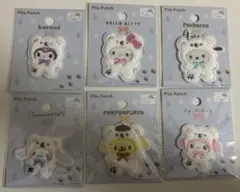 サンリオ ふわふわスノーパイルワッペン 全種6枚セット コンプリートセリア