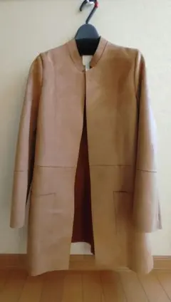 H&M スウェード風スタンドカラーコートサイズ S キャメルブラウン