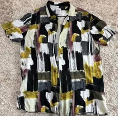 ZARA 半袖シャツ 総柄 アートプリント