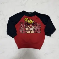 HYSTERIC MINI トレーナー 90cm 赤黒 バックプリント ヒスミニ