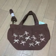 TOCCA 2way ショルダーバッグ リボン装飾 ブラウンのサムネイル