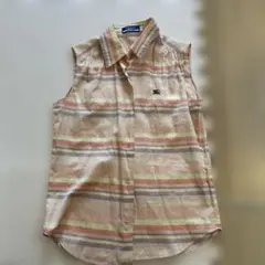 美品⭐️バーバリーブルーレーベル ノースリーブシャツ ボーダー 