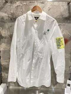 RAF SIMONS ホワイト長袖シャツ　フレッドペリーコラボ