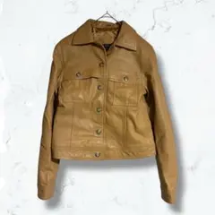 a2842 リトルニューヨークコレクション 本革 レザージャケット 茶 4