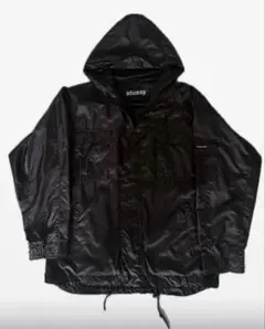 old stussy 90s バータグ 紺タグ ナイロンジャケット　ブラック