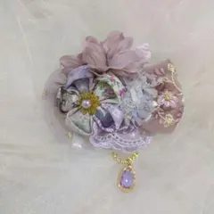 ♡限定豪華　艶光沢　パープル　ローズ　ビッグモチーフ　マスク　ビジュー　スワロ♡ ♡限定豪華 艶光沢 パープル ローズ ビッグモチーフ マスク ビジュー