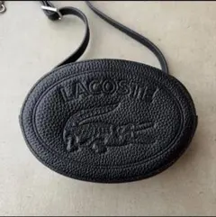 LACOSTE ラコステ ショルダーポーチ ブラック ロゴ型押し