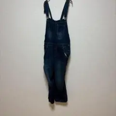 デニムサロペット オーバーオール パンツ　紺 ネイビー シンプル
