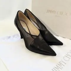 美品✨ジミーチュウ SIBA85 メッシュブーティ パンプス 黒 35 1/2