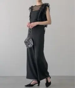 NEUNA 2WAYオケージョン　セットアップパンツ　ドレス　ブラック