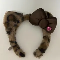 USJ ユニバ ヒョウ柄キティーちゃんリボン付きカチューシャ