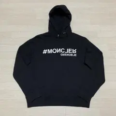 ［極美品］モンクレール　バックプリント　パーカー　ブラック　L MONCLER モンクレール パーカー メンズ バックロゴプリント