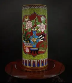 中國美術 古玩 七宝焼 景泰蓝 置物 寶相花紋樣帽筒2点 中國美術 古玩 七宝焼 景泰藍 置物 寶相花紋樣帽筒2点 - メルカリ