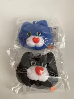mojojojo フェイスポーチ BC3 黒猫　青猫　2点